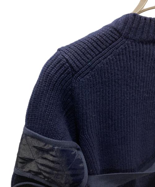sacai（サカイ）sacai (サカイ) エルボーパッチニットカーディガン ネイビー サイズ:1の古着・服飾アイテム
