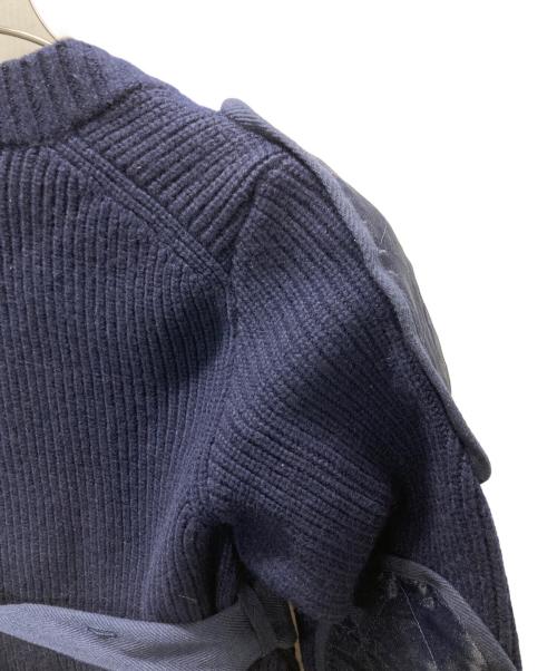 sacai（サカイ）sacai (サカイ) エルボーパッチニットカーディガン ネイビー サイズ:1の古着・服飾アイテム