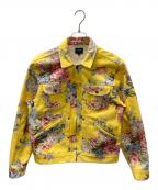Noahノア）の古着「フラワープリントデニムジャケット」｜イエロー