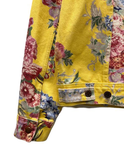 Noah（ノア）Noah (ノア) フラワープリントデニムジャケット イエロー サイズ:Mの古着・服飾アイテム