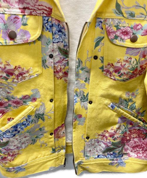 Noah（ノア）Noah (ノア) フラワープリントデニムジャケット イエロー サイズ:Mの古着・服飾アイテム
