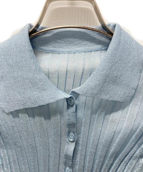 STUNNING LURE（スタニングルアー）STUNNING LURE (スタニングルアー) ｒワイドリブポロニット スカイブルー サイズ:Sの古着・服飾アイテム