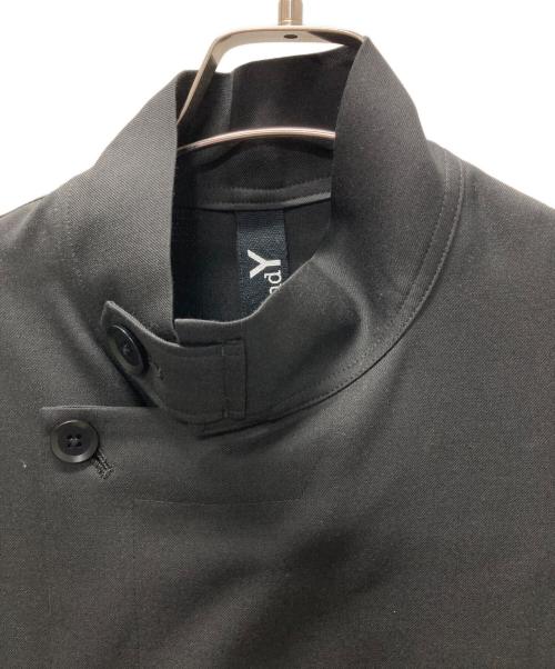 GROUND Y（グラウンドワイ）GROUND Y (グラウンドワイ) ウールギャバジンスタンドカラーコート ブラック サイズ:１の古着・服飾アイテム