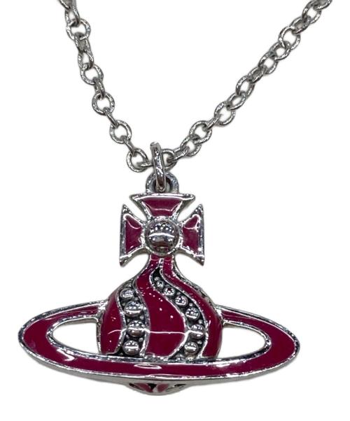 Vivienne Westwood（ヴィヴィアンウエストウッド）Vivienne Westwood (ヴィヴィアンウエストウッド) エナメルオーブネックレス シルバー×ピンクの古着・服飾アイテム