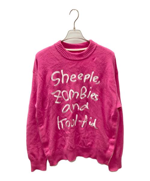 sacai（サカイ）sacai (サカイ) MADSAKI (マドサキ) Embroidery Knit Pullover ピンク サイズ:2の古着・服飾アイテム