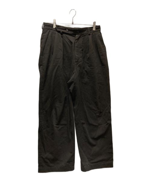 ULTERIOR（アルテリア）ULTERIOR (アルテリア) WASHED VINTAGE TWILL TUCKED PANTS ブラウン サイズ:3の古着・服飾アイテム
