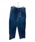 COMOLIコモリ）の古着「BELTED DENIM PANTS /デニムパンツ」｜インディゴ