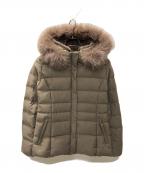 INDIVIインディヴィ）の古着「フーデットファーショートダウンコート」｜カーキ