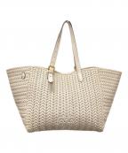 ANYA HINDMARCHアニヤ・ハインドマーチ）の古着「NEESON SQUARE TOTE/ニーソンスクエアトートバッグ ラージ」｜アイボリー
