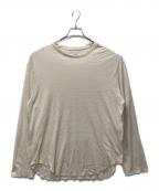 MARKAマーカ）の古着「ROUND HEM CREW NECK/長袖シルクカットソー」｜アイボリー