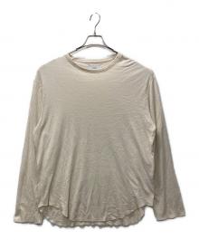 MARKA（マーカ）の古着「ROUND HEM CREW NECK/長袖シルクカットソー」｜アイボリー