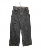 MARKAマーカ）の古着「SELVEDGE DENIM WIDE LEG JEANS/ブラックデニムパンツ」｜ブラック