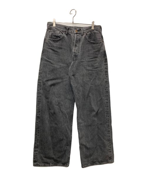 MARKA（マーカ）MARKA (マーカ) SELVEDGE DENIM WIDE LEG JEANS/ブラックデニムパンツ ブラック サイズ:2の古着・服飾アイテム