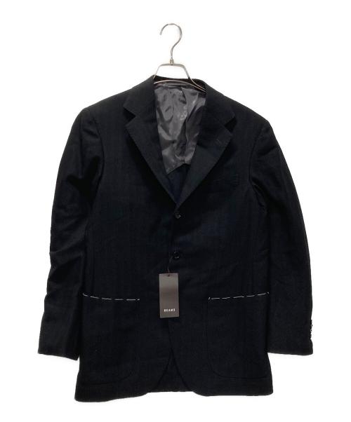 BEAMS F（ビームスエフ）BEAMS F (ビームスエフ) CANONICO ヘリンボーン ジャケット ブラック サイズ:48/8R 未使用品の古着・服飾アイテム