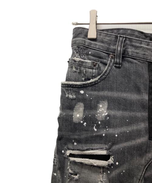 DSQUARED2（ディースクエアード）DSQUARED2 (ディースクエアード) ダメージ加工デニムパンツ グレー サイズ:Mの古着・服飾アイテム