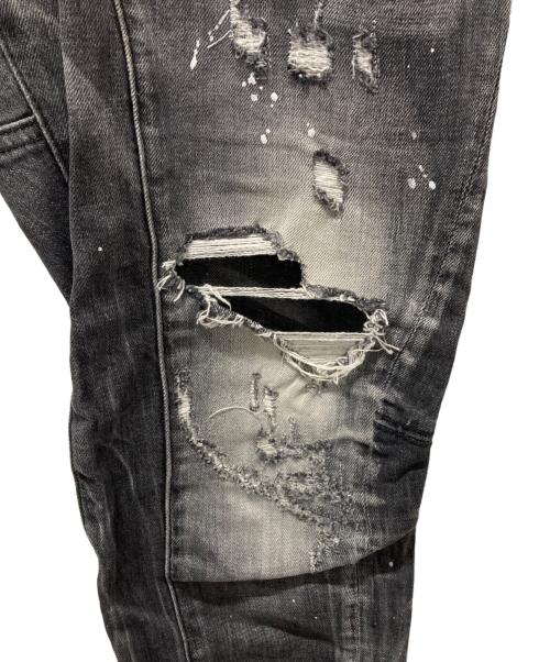 DSQUARED2（ディースクエアード）DSQUARED2 (ディースクエアード) ダメージ加工デニムパンツ グレー サイズ:Mの古着・服飾アイテム