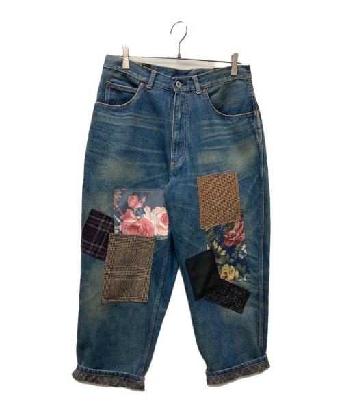 JUNYA WATANABE COMME des GARCONS（(ジュンヤワタナベ コムデギャルソン）JUNYA WATANABE COMME des GARCONS ((ジュンヤワタナベ コムデギャルソン) マルチパッチワークテーパードデニムパンツ インディゴ サイズ:Mの古着・服飾アイテム