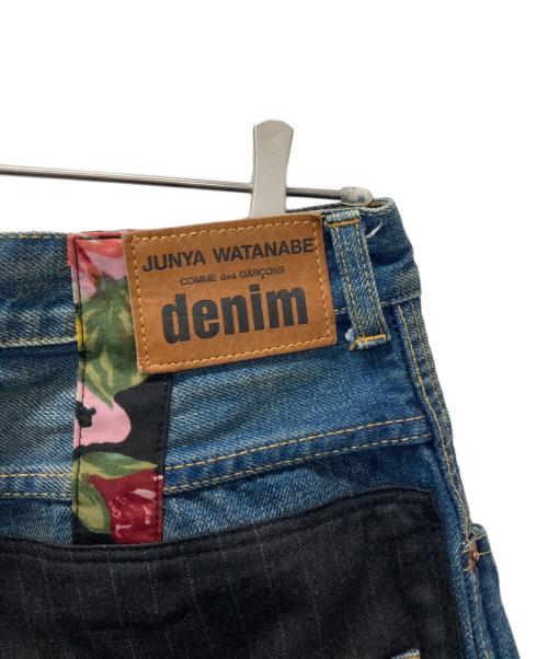 JUNYA WATANABE COMME des GARCONS（(ジュンヤワタナベ コムデギャルソン）JUNYA WATANABE COMME des GARCONS ((ジュンヤワタナベ コムデギャルソン) マルチパッチワークテーパードデニムパンツ インディゴ サイズ:Mの古着・服飾アイテム