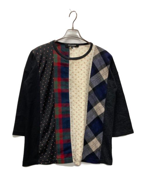 JUNYA WATANABE COMME des GARCONS（(ジュンヤワタナベ コムデギャルソン）JUNYA WATANABE COMME des GARCONS ((ジュンヤワタナベ コムデギャルソン) パッチワーク 長袖 クルーネック カットソー ブラック サイズ:Sの古着・服飾アイテム