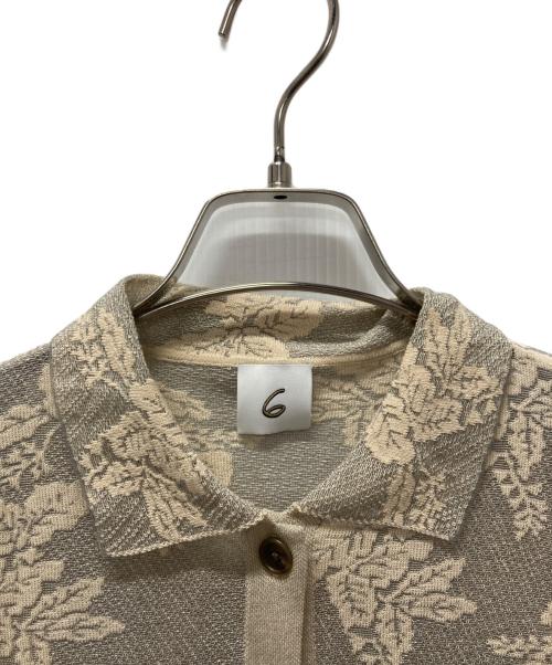 6(ROKU) BEAUTY&YOUTH（ロク ビューティーアンドユース）6(ROKU) BEAUTY&YOUTH (ロク ビューティーアンドユース) ジャカードニットシャツ ベージュ サイズ:FREEの古着・服飾アイテム