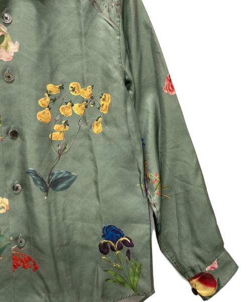 CABAN（キャバン）CABAN (キャバン) BLOOMIN’ ARTシルクツイルレギュラーカラーシャツ グリーン サイズ:Sの古着・服飾アイテム