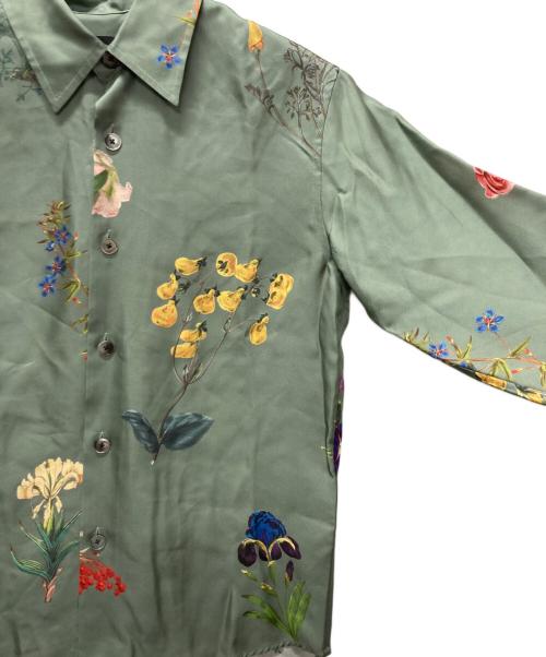 CABAN（キャバン）CABAN (キャバン) BLOOMIN’ ARTシルクツイルレギュラーカラーシャツ グリーン サイズ:Sの古着・服飾アイテム