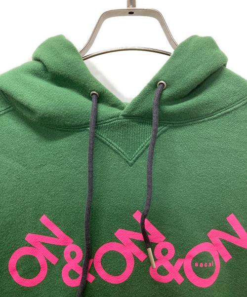 sacai（サカイ）sacai (サカイ) On＆On＆On Print Hoodi グリーン サイズ:4の古着・服飾アイテム
