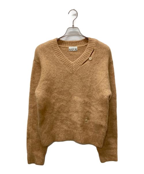 SATUR（セター）SATUR (セター) Essen Two Tone Mohair Blend Knit ブラウン サイズ:WSの古着・服飾アイテム