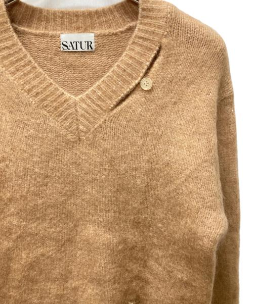 SATUR（セター）SATUR (セター) Essen Two Tone Mohair Blend Knit ブラウン サイズ:WSの古着・服飾アイテム