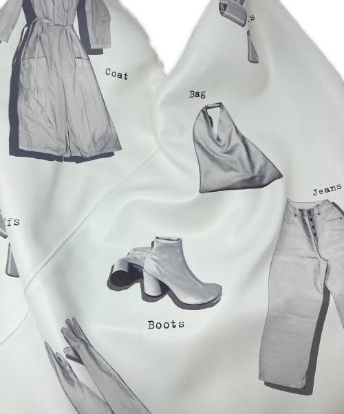 MM6 Maison Margiela（エムエムシックスメゾンマルジェラ）MM6 Maison Margiela (エムエムシックスメゾンマルジェラ) ジャパニーズトートバッグ/グラフィックプリントバッグ ホワイトの古着・服飾アイテム