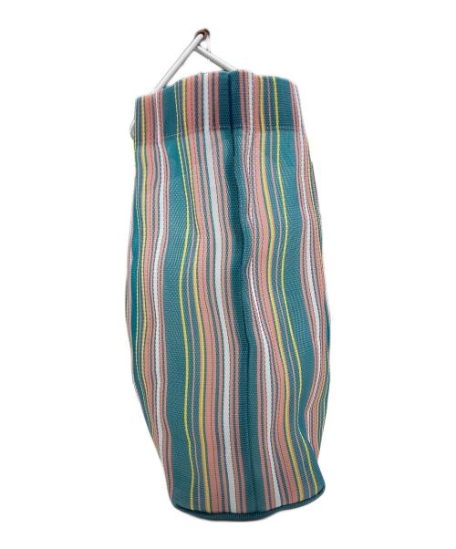 MARNI（マルニ）MARNI (マルニ) フラワーカフェストライプバッグ ピンク×グリーンの古着・服飾アイテム