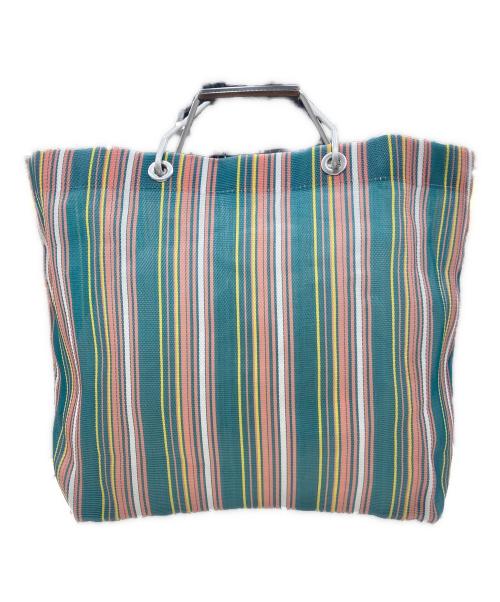 MARNI（マルニ）MARNI (マルニ) フラワーカフェストライプバッグ ピンク×グリーンの古着・服飾アイテム