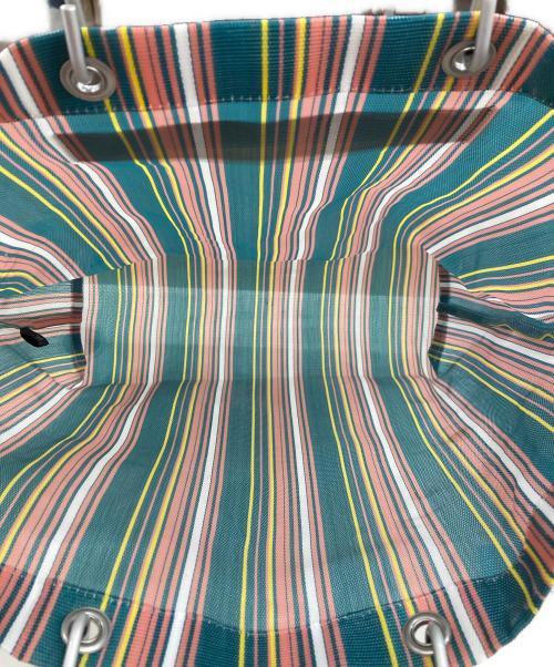 MARNI（マルニ）MARNI (マルニ) フラワーカフェストライプバッグ ピンク×グリーンの古着・服飾アイテム