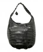 NANCY GONZALEZナンシーゴンザレス）の古着「クロコハンドバッグ」｜ブラック