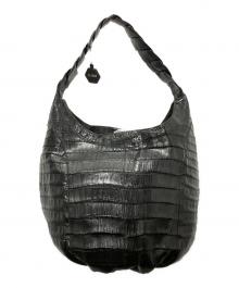 NANCY GONZALEZ（ナンシーゴンザレス）の古着「クロコハンドバッグ」｜ブラック
