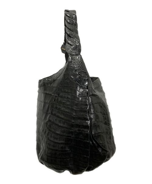 NANCY GONZALEZ（ナンシーゴンザレス）NANCY GONZALEZ (ナンシーゴンザレス) クロコハンドバッグ ブラックの古着・服飾アイテム