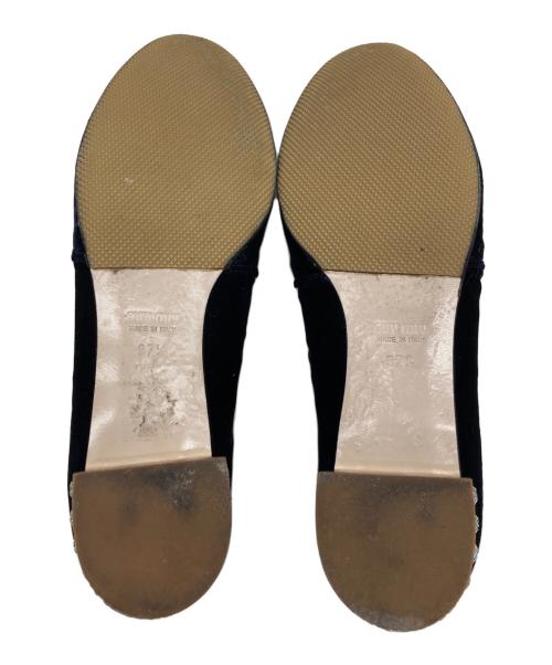 MIU MIU（ミュウミュウ）MIU MIU (ミュウミュウ) 刺繍ベロアオペラシューズ ネイビー サイズ:SIZE 37.5の古着・服飾アイテム