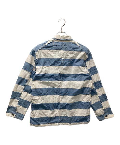 POST O'ALLS（ポストオーバーオールズ）POST O'ALLS (ポストオーバーオールズ) カバーオール ホワイト×ブルー サイズ:Sの古着・服飾アイテム