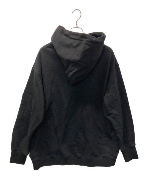 A.F ARTEFACT（エーエフ アーティファクト）A.F ARTEFACT (エーエフ アーティファクト) FLAP-DETAIL SWEAT HOODIE ブラック サイズ:SIZE 3の古着・服飾アイテム
