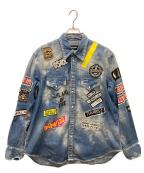 DSQUARED2ディースクエアード）の古着「パッチデニムシャツ」｜インディゴ