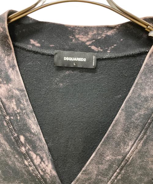DSQUARED2（ディースクエアード）DSQUARED2 (ディースクエアード) ブリーチ加工カーディガン グレー×ベージュ サイズ:Lの古着・服飾アイテム