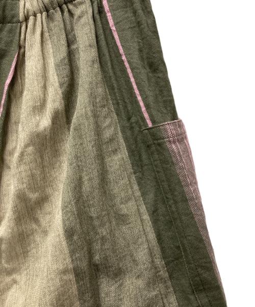 tamaki niime（タマキ ニイメ）tamaki niime (タマキ ニイメ) コットンサルエルパンツ ピンク×黄緑 サイズ:FREEの古着・服飾アイテム