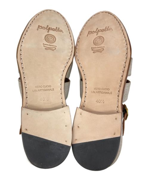 POLPETTA（ポルペッタ）POLPETTA (ポルペッタ) グルカサンダル グレー×ブラウン サイズ:40１/2の古着・服飾アイテム