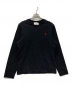 AMI Alexandre Mattiussiアミアレクサンドルマテュッシ）の古着「ハートロゴ刺繍カットソー」｜ブラック