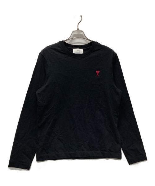 AMI Alexandre Mattiussi（アミアレクサンドルマテュッシ）AMI Alexandre Mattiussi (アミアレクサンドルマテュッシ) ハートロゴ刺繍カットソー ブラック サイズ:Mの古着・服飾アイテム