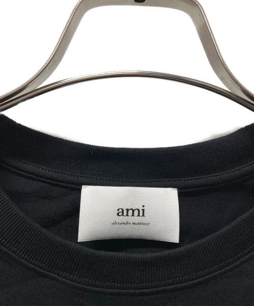 AMI Alexandre Mattiussi（アミアレクサンドルマテュッシ）AMI Alexandre Mattiussi (アミアレクサンドルマテュッシ) ハートロゴ刺繍カットソー ブラック サイズ:Mの古着・服飾アイテム