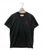 AMI Alexandre Mattiussiアミアレクサンドルマテュッシ）の古着「ハートロゴ刺繍Tシャツ」｜ブラック