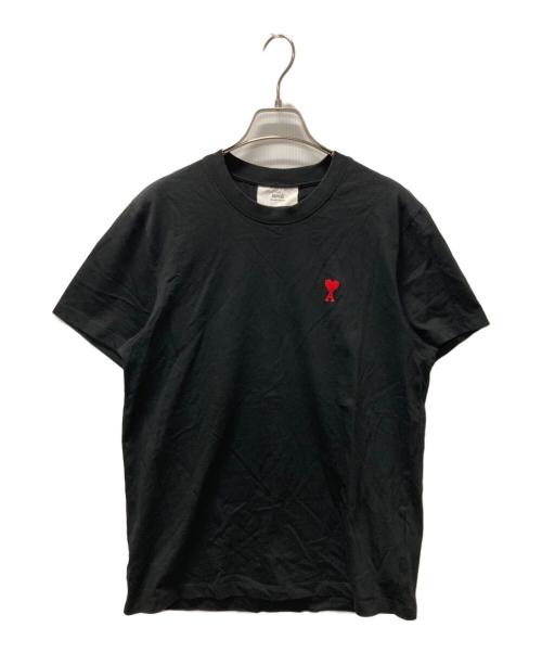 AMI Alexandre Mattiussi（アミアレクサンドルマテュッシ）AMI Alexandre Mattiussi (アミアレクサンドルマテュッシ) ハートロゴ刺繍Tシャツ ブラック サイズ:Mの古着・服飾アイテム