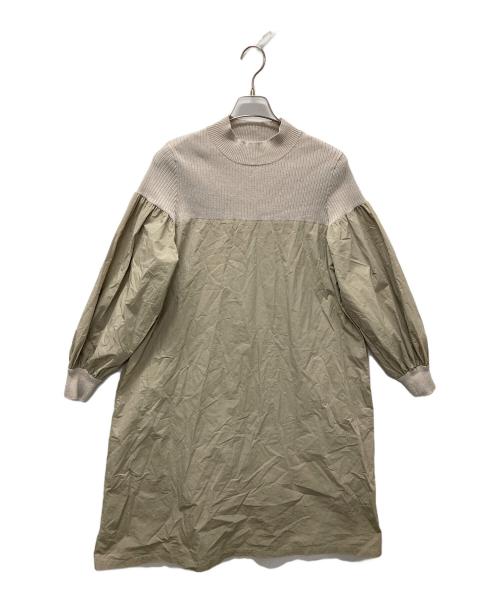 BEARDSLEY（ビアズリー）BEARDSLEY (ビアズリー) ニットコンビワンピース ベージュ サイズ:Freeの古着・服飾アイテム