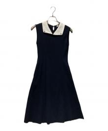 Rene（ルネ）の古着「白襟ビジューワンピース」｜ブラック